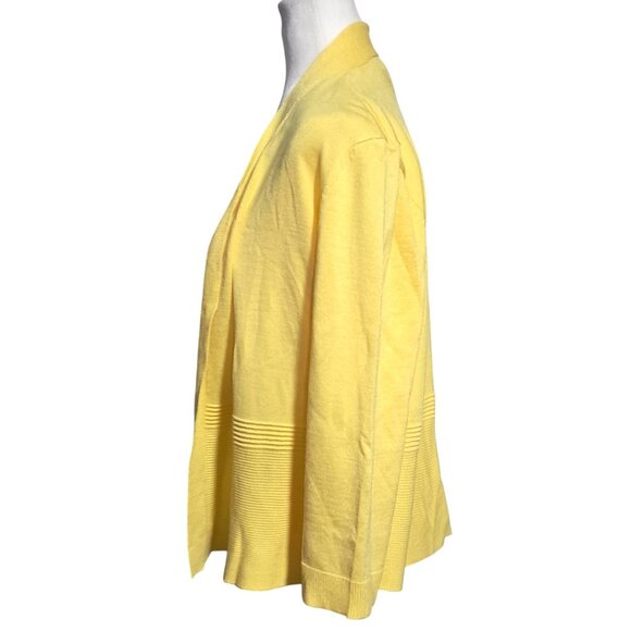89th + Madison Cardigan Sweater Womens Size L Yellow Knit Open Front NWT - Picture 3 of 10